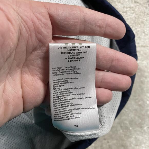 Notre Dame Fighting Irish Jacket Mens 2XL Navy NCAA Football Adidas Windbreaker - Picture 4 of 8